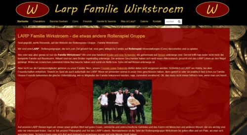Webpräsenz der LARP Familie Wirkstroem