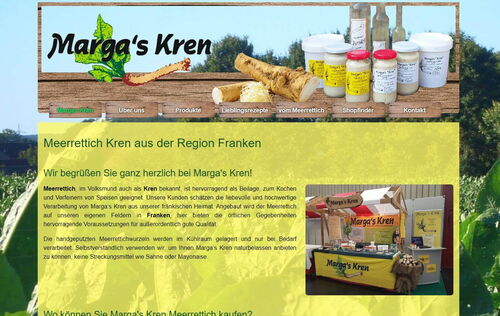 Webpräsenz von Marga's Kren Meerrettich aus Franken Webpräsenz von Marga's Kren Meerrettich aus Franken